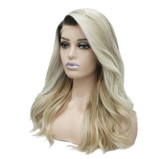 Blonde Mid Length Bobbed Lace Front Wig. Addison