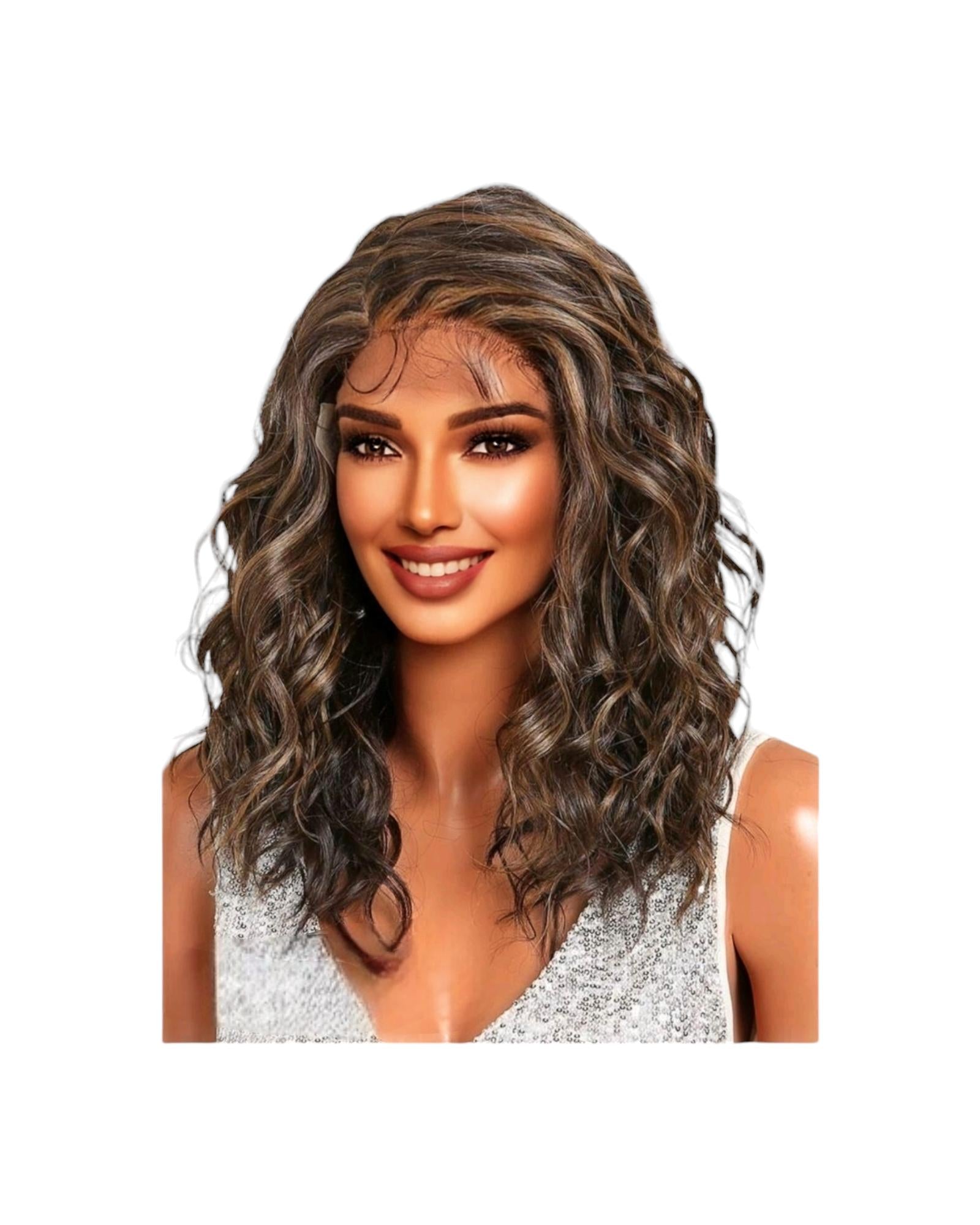 Wavy Brunette Lace Front Wig. Gabrielle.