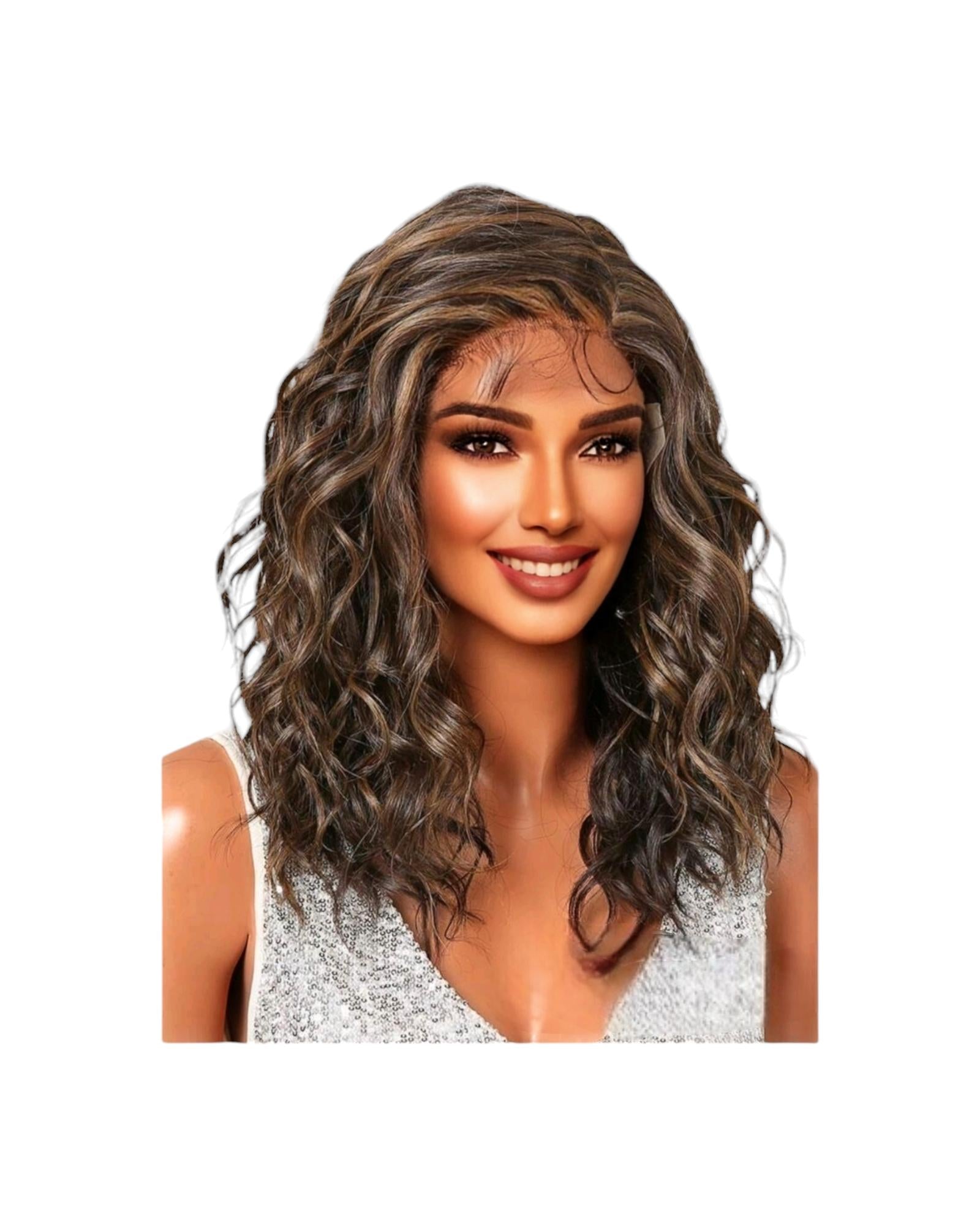 Wavy Brunette Lace Front Wig. Gabrielle.