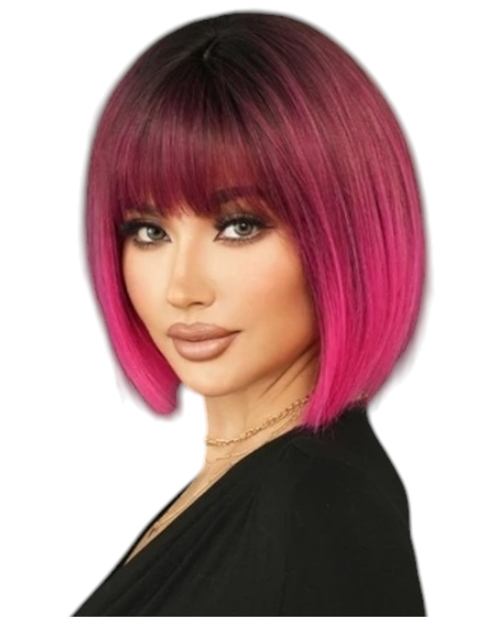 Fuschia Pink Bob Hairstyle Wig. Katie