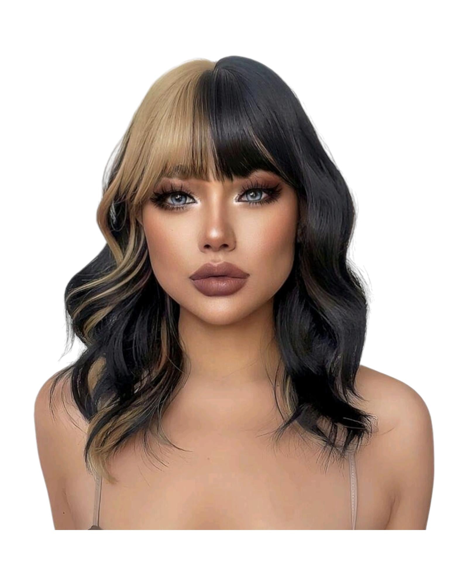 Blonde Black 2 Tone Wavy Bob Wig. Jojo.