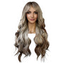 Ash Blonde To Brown Long Wavy Wig. Jocelynne.