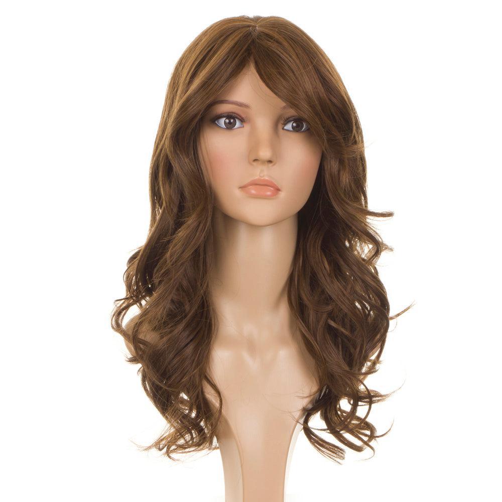 Nicole Coco Brown | Human Hair Blend Long Curly Wig