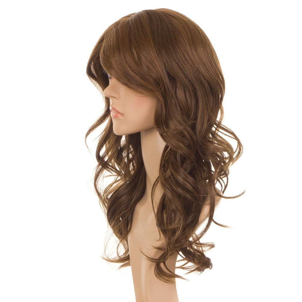 Nicole Coco Brown | Human Hair Blend Long Curly Wig