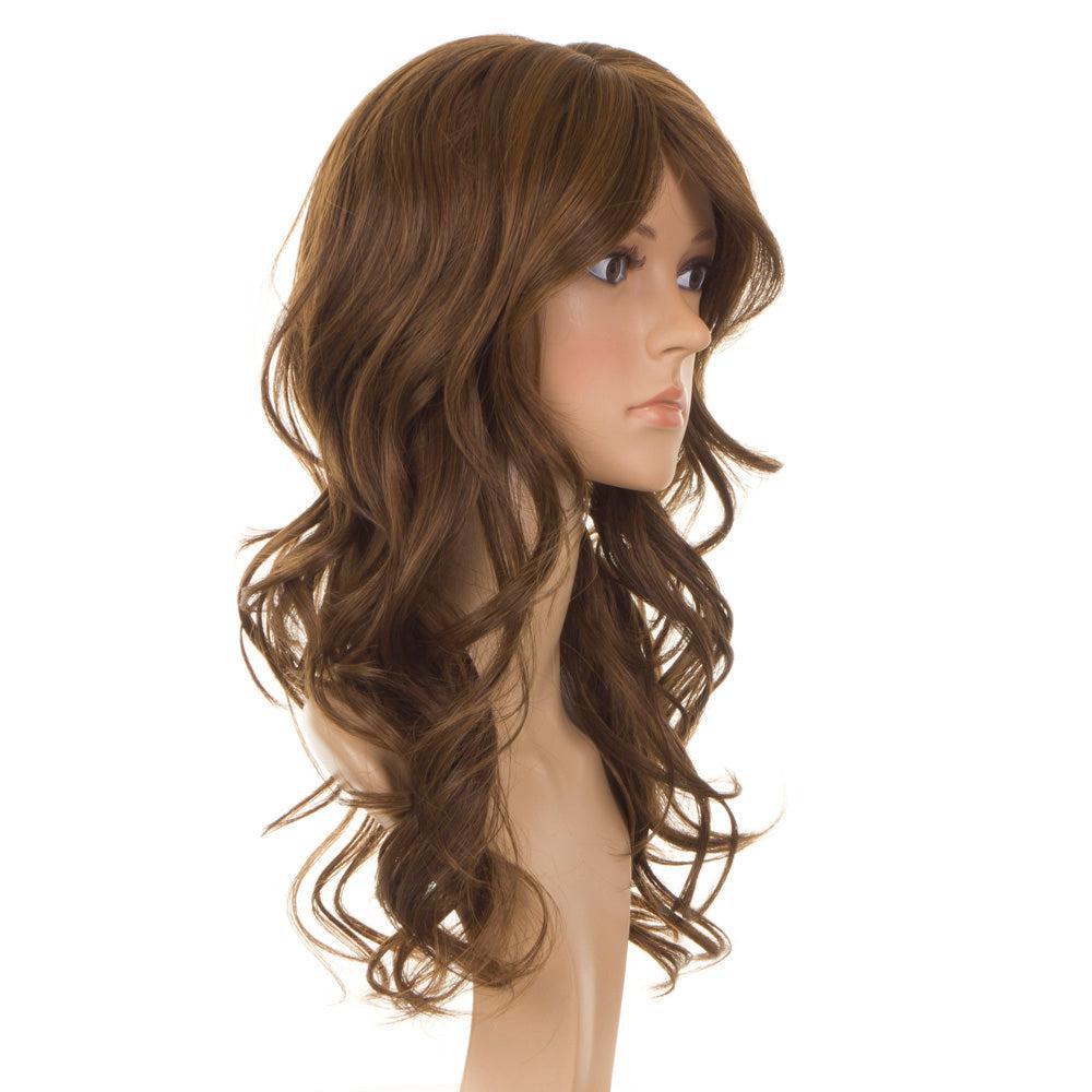 Nicole Coco Brown | Human Hair Blend Long Curly Wig