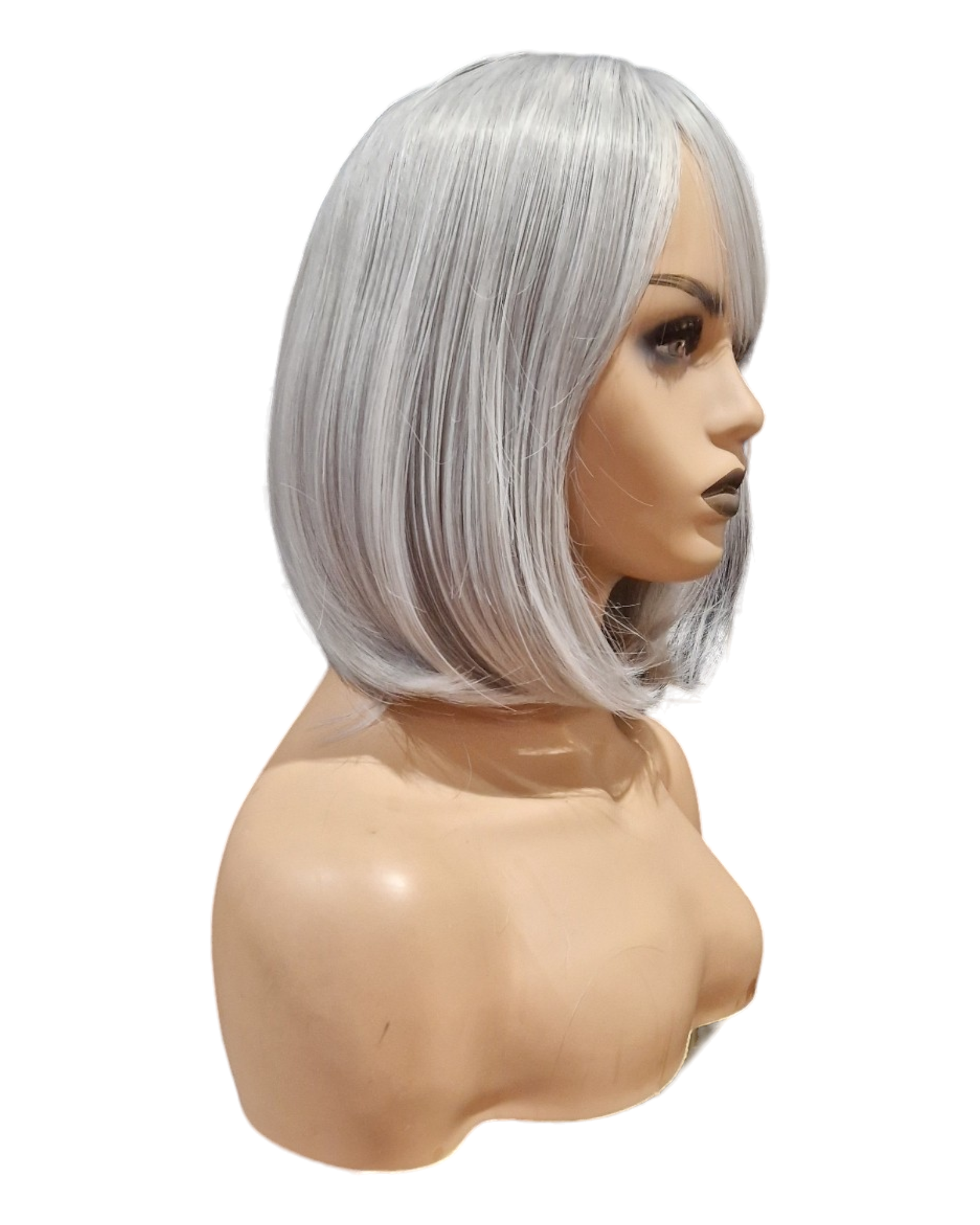 Mid Length Bob Wig. Silver Grey. Katie