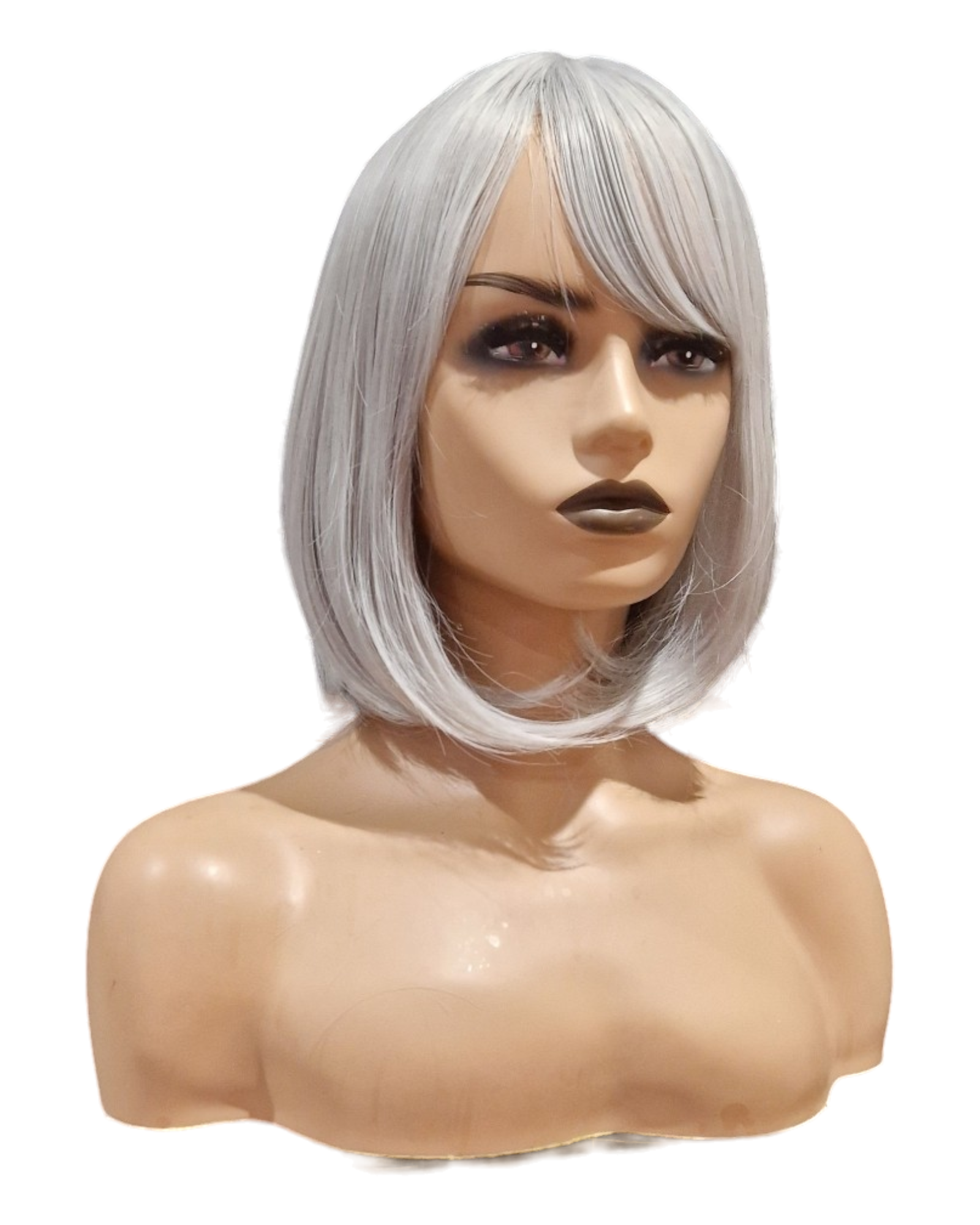 Mid Length Bob Wig. Silver Grey. Katie