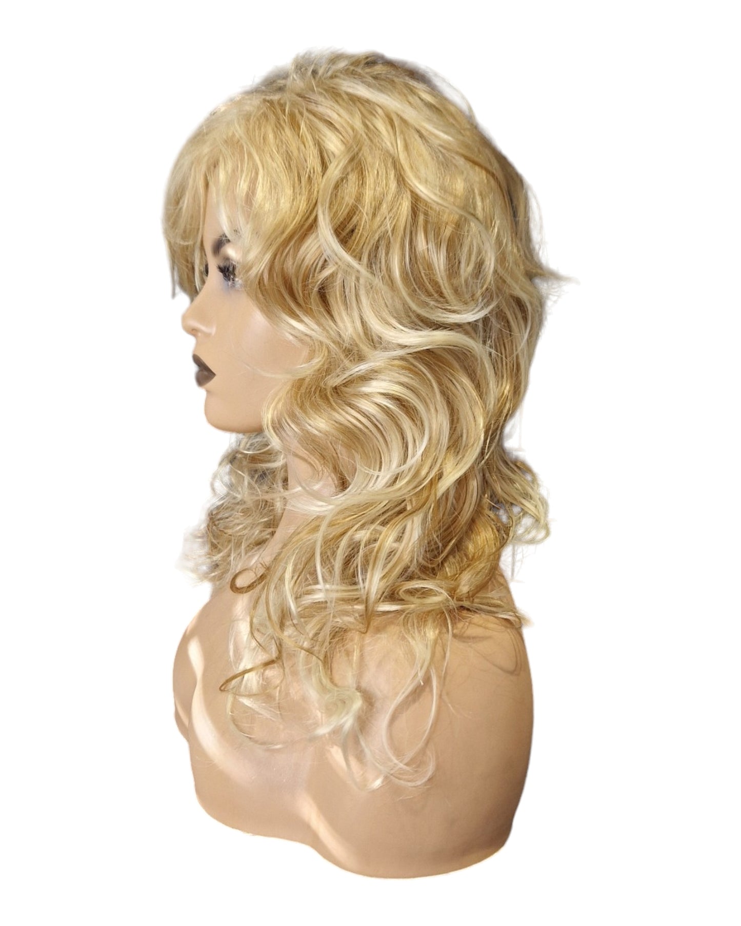 Blonde Dolly Curly Style Wig. Wren