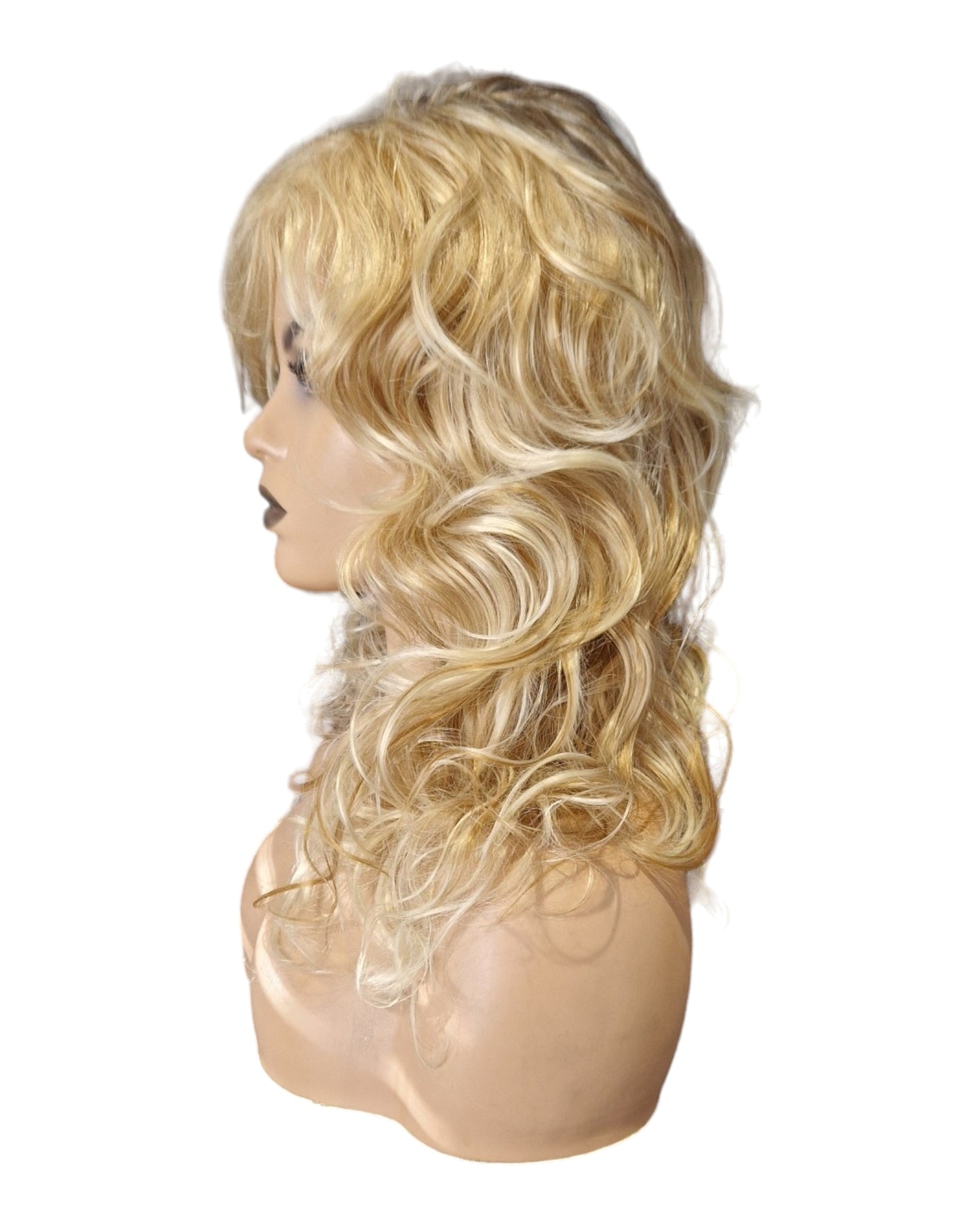 Blonde Dolly Curly Style Wig. Wren