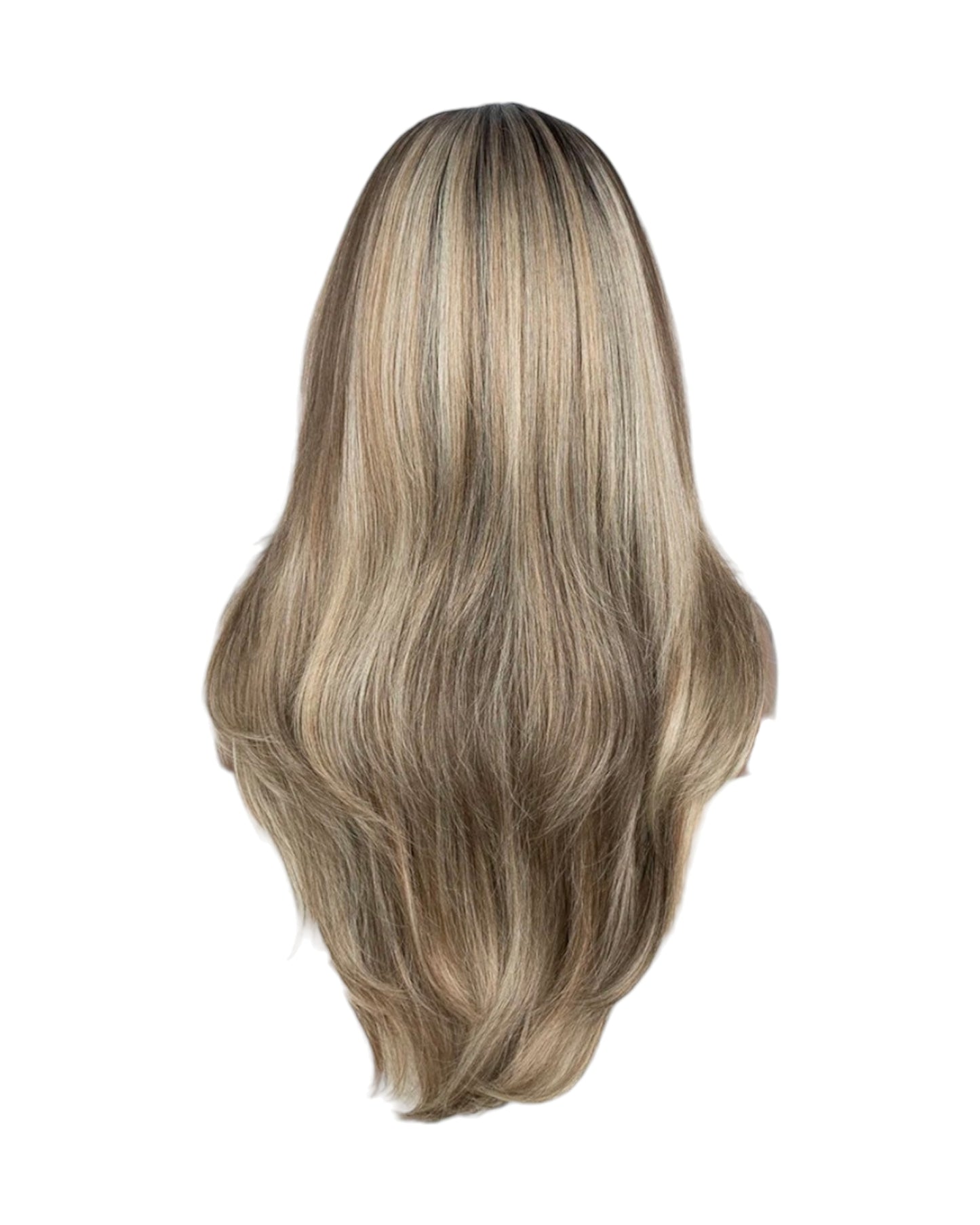 Silver Blonde Middle Part Lace Front Wig. Tai