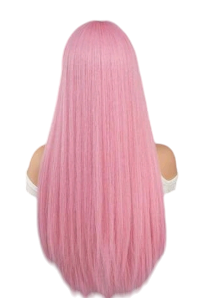 Pink Long Straight Wig. Janey