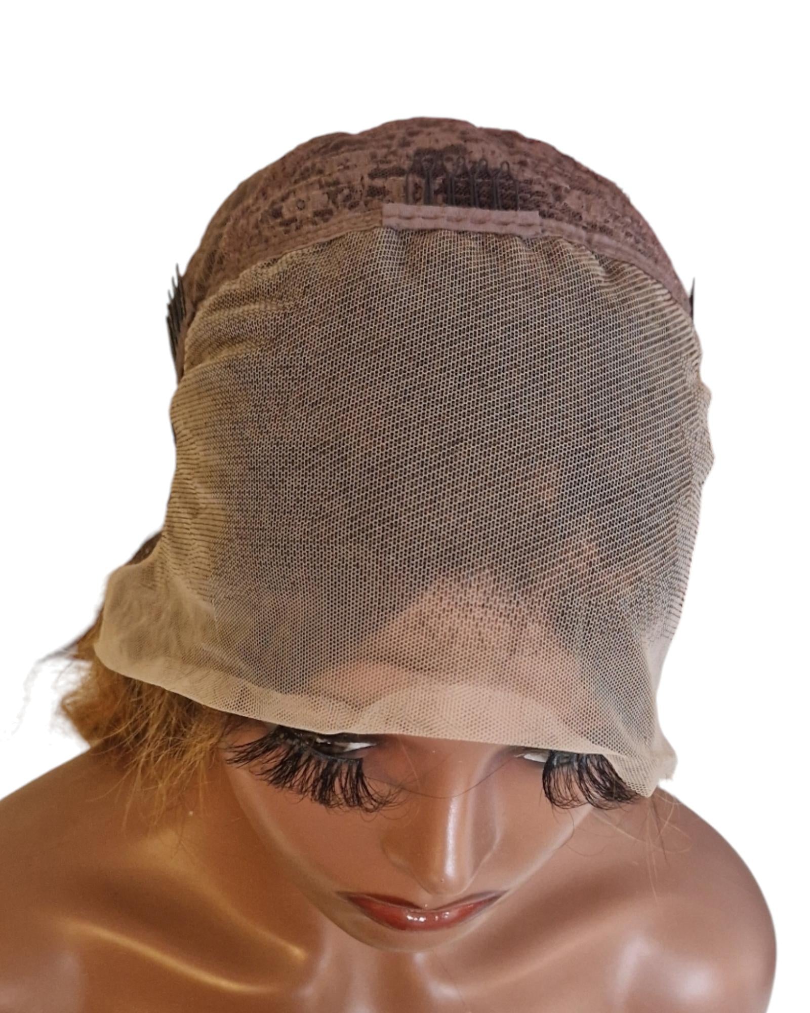 Human Hair Brown Caramel Lace Front Wig.