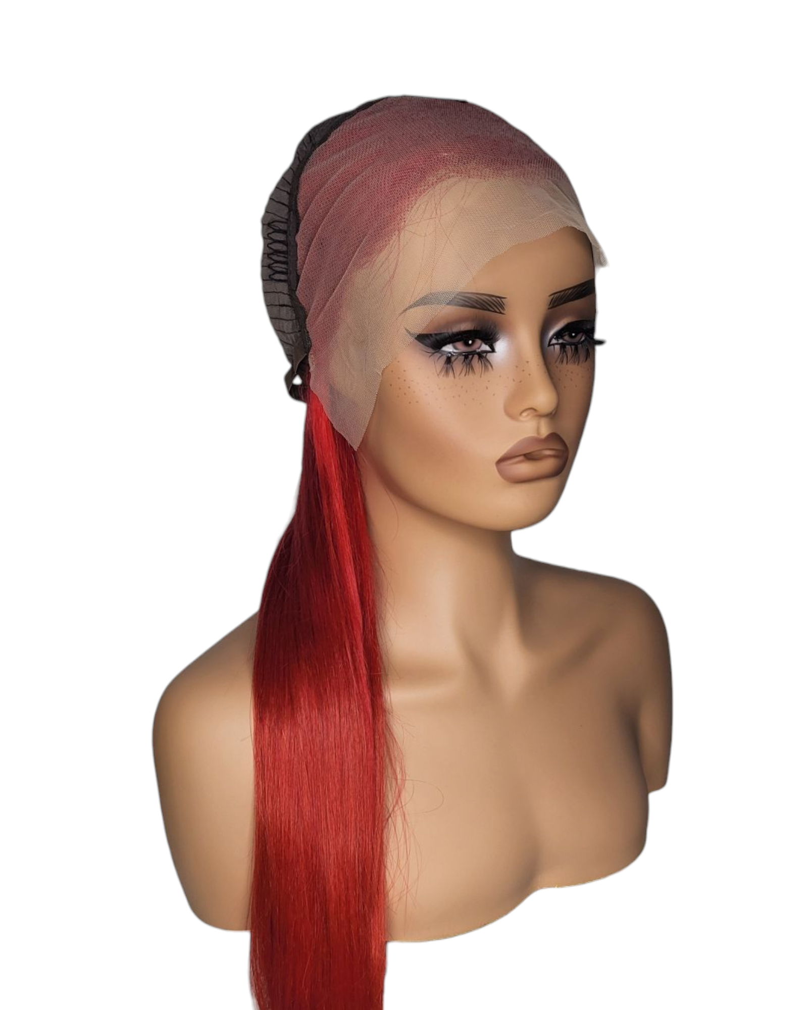 Red Human Hair 28" Lace Front Wig. Ari