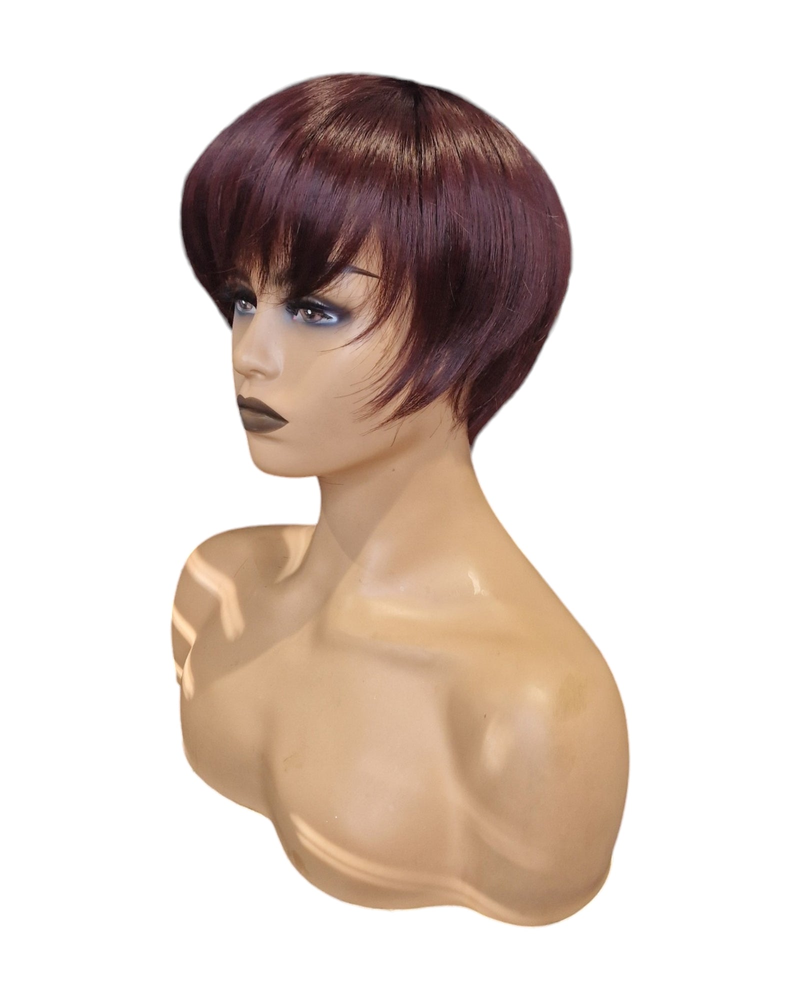 Short Plum Purple Chic Pageboy Wig. Victoria