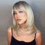 Rooted Blonde Face Framing Shoulder Length Wig. Alure