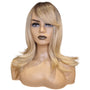 Sand Honey Blonde Ombre Rooted Layered Wig. Sandra