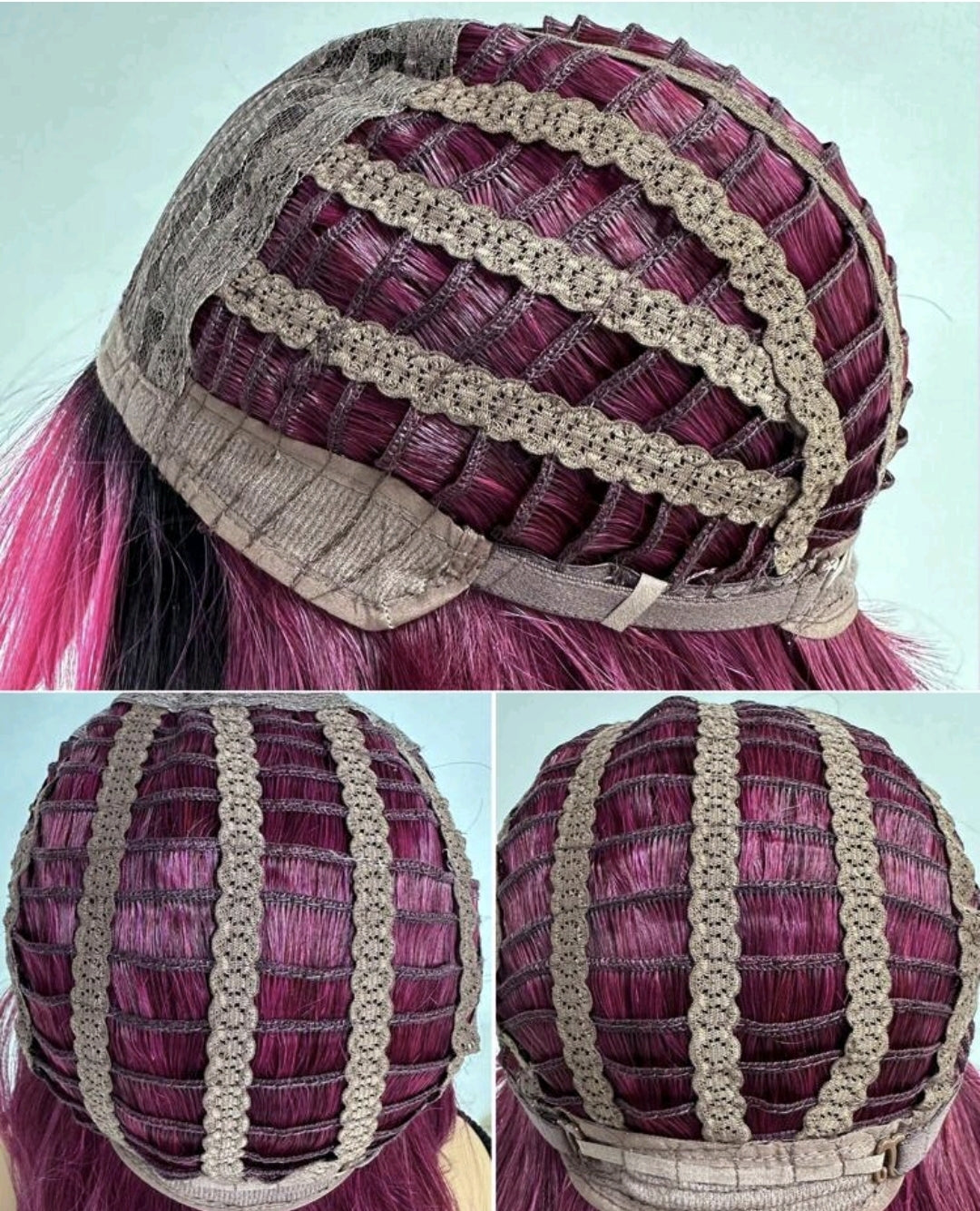 Red Purple Wavy Long Wig. Jaqui.