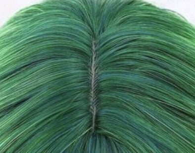 Green Ombre Wavy Wig With Fringe. Isabella