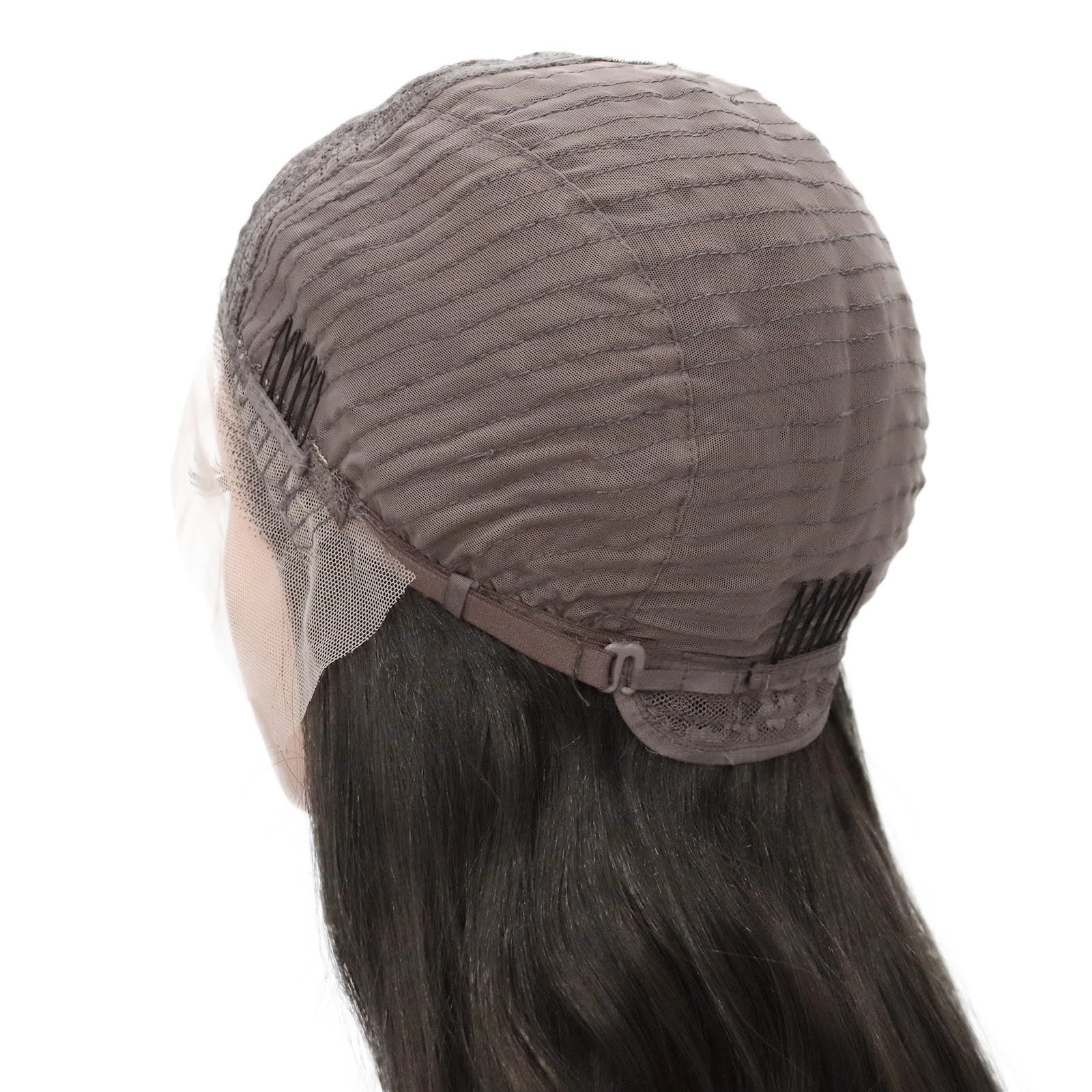 Streaked Middle Part Bangs Lace Front Wig. Amal
