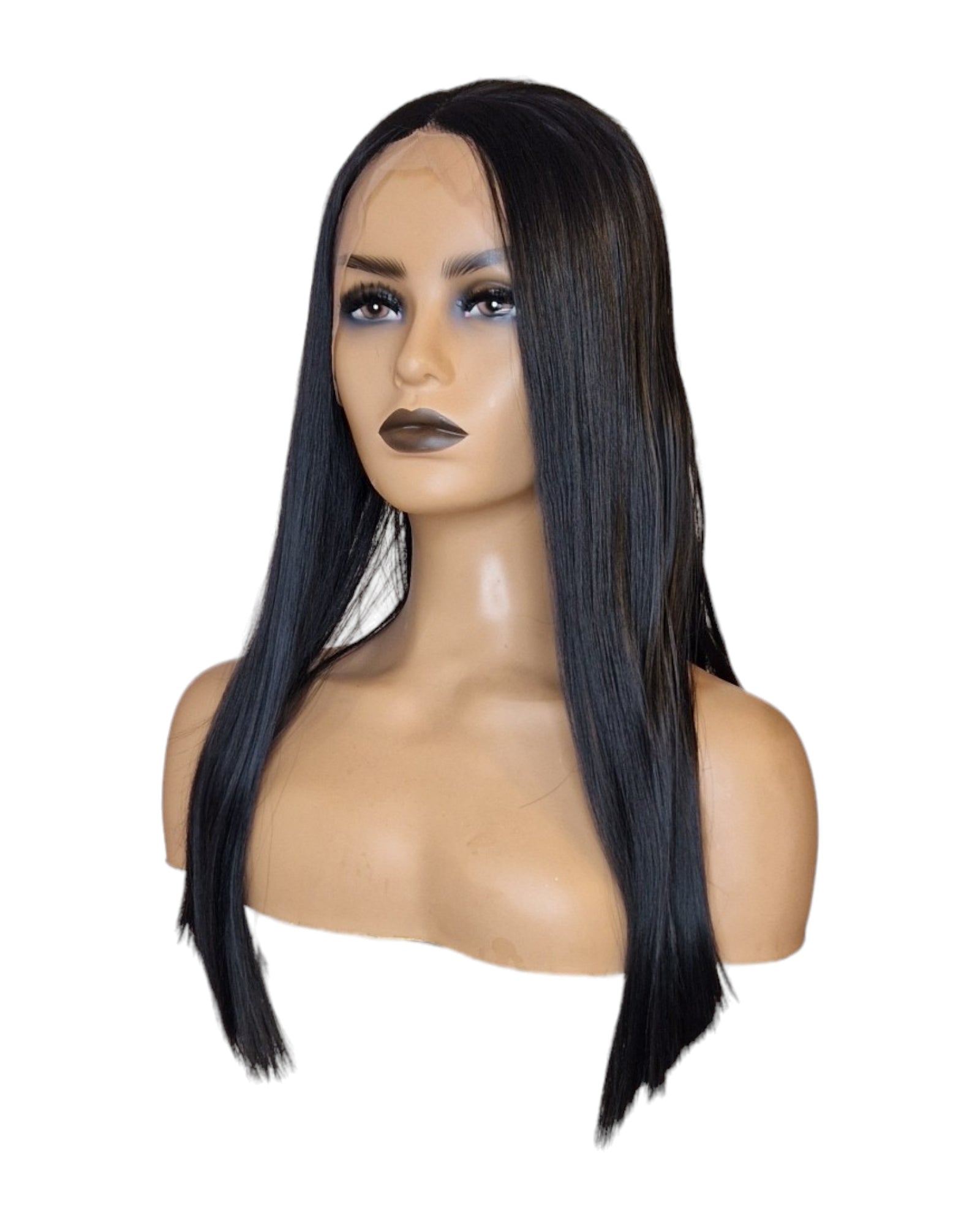 Straight Long Black Lace Front Wig. Zelie