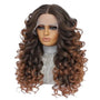 Dark Brown Caramel Curly Lace Front Wig. Zena