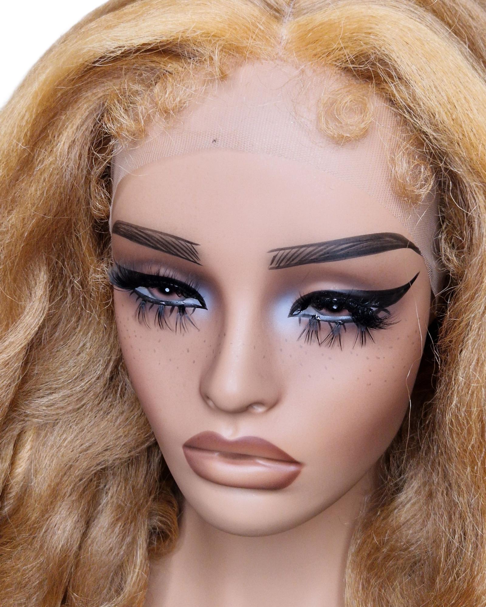 Apricot Blonde Barrel Curl Lace Front Wig. Basha