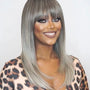 Silver Ash Blonde Long Bob Wig. Katherine