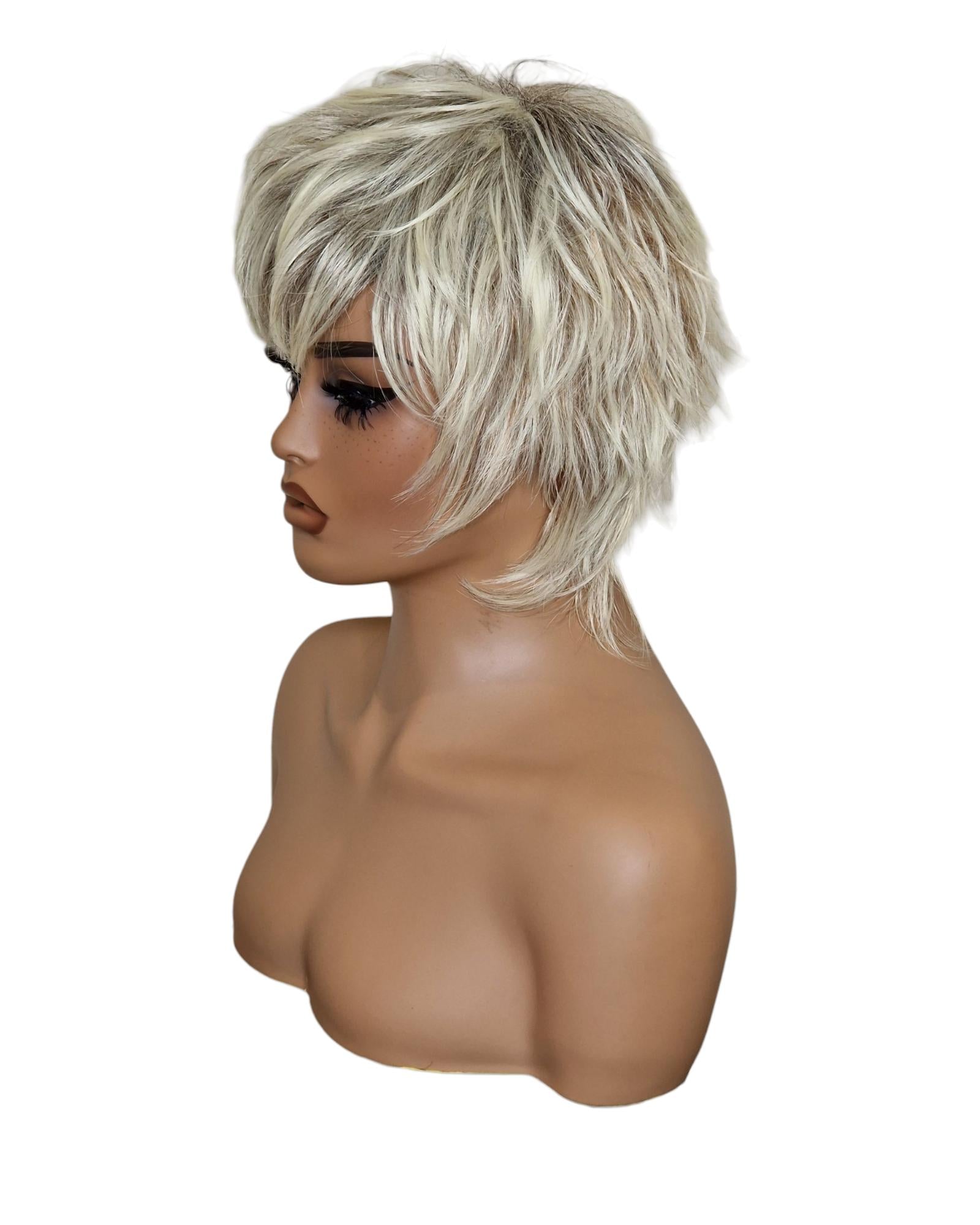 Short Ash Blonde Urchin Cut Wig. Camilla