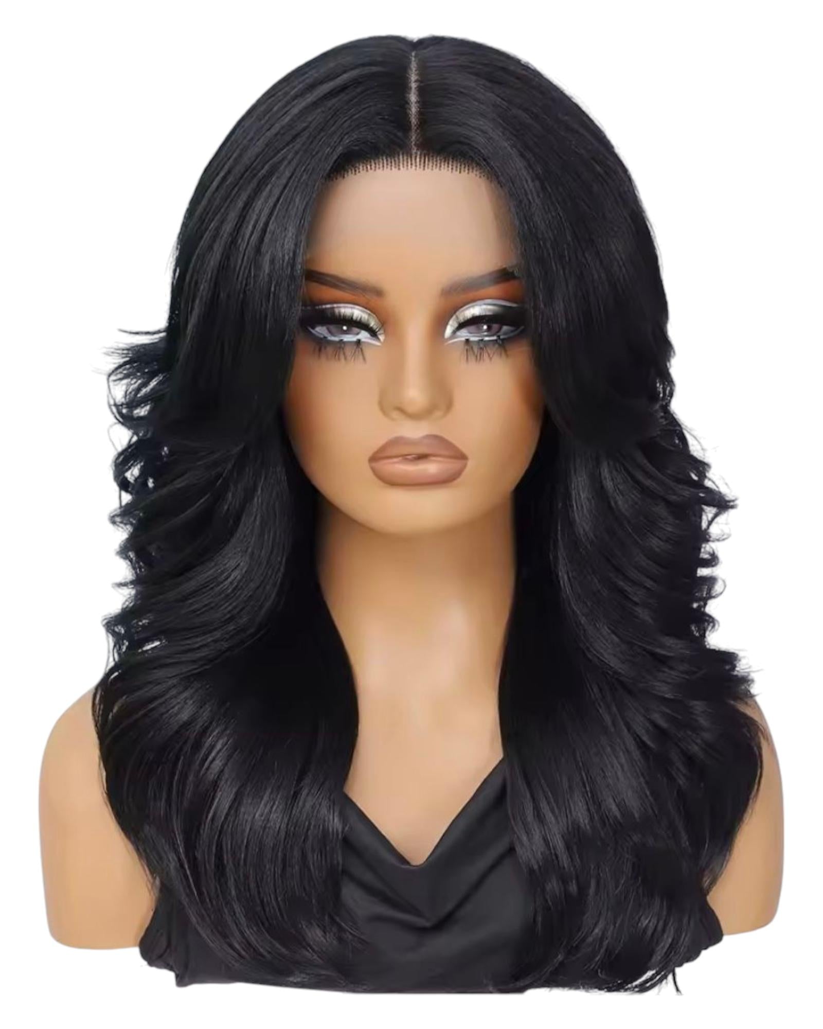 Black Layered Lace Front Wig. Bari