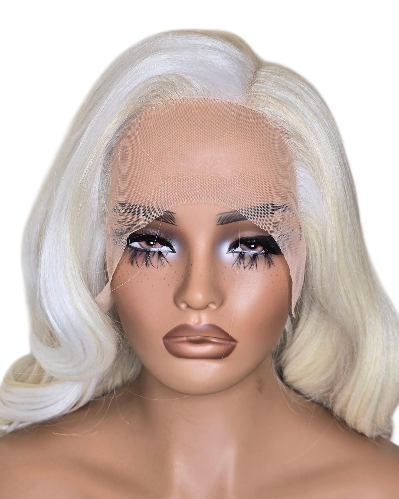 Blonde White Streaked Lace Front Wig.