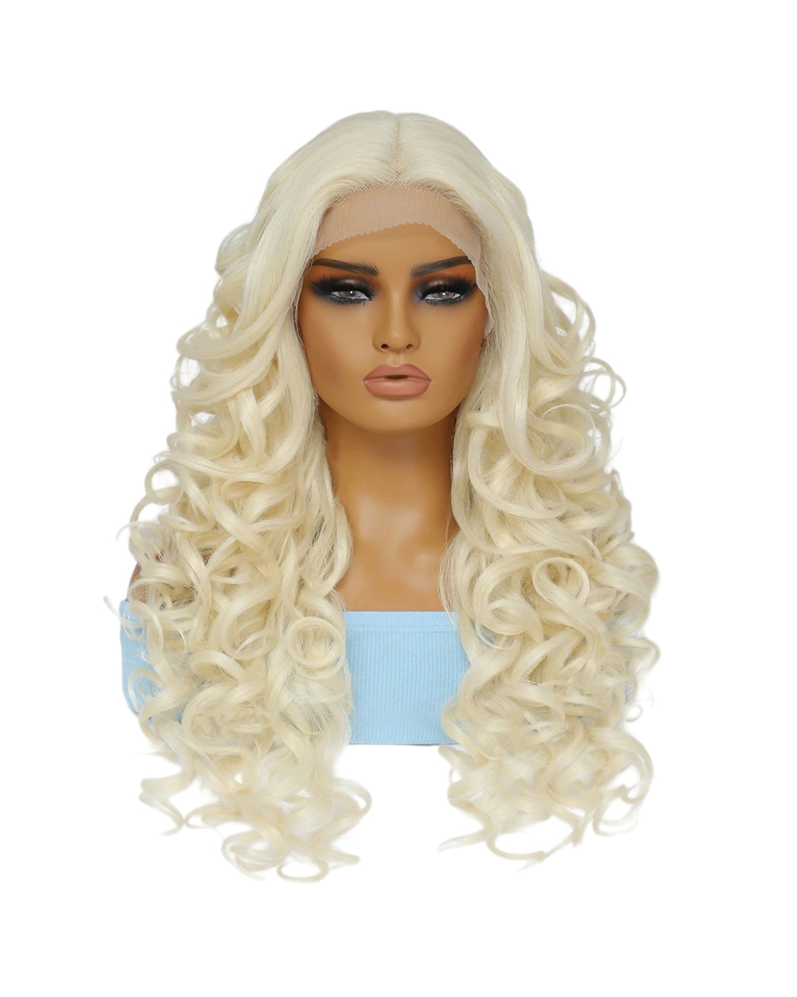 Blonde Curly Lace Front Middle Parting Wig Zena Celebwigs 9572