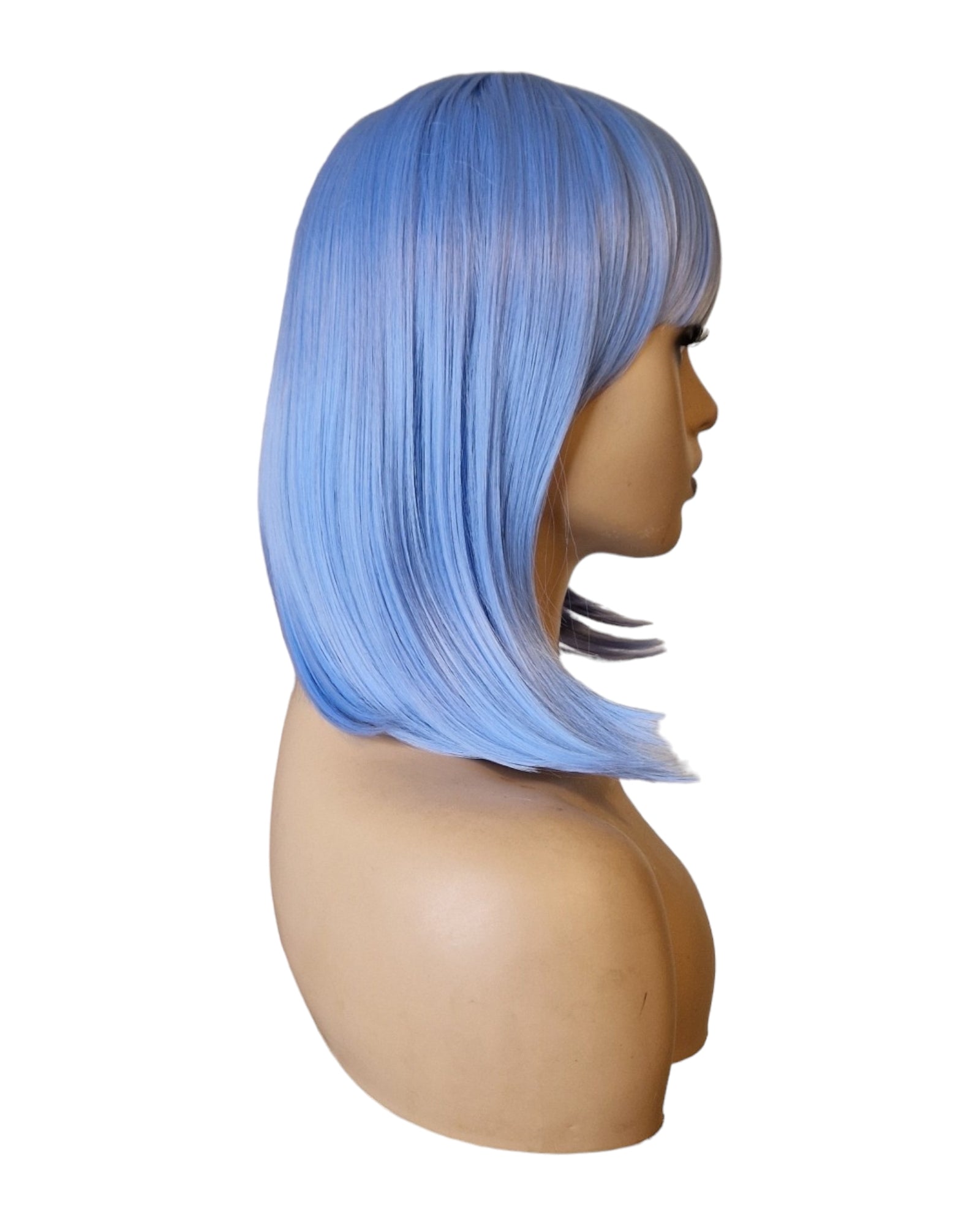 Pastel Blue Bobbed Bob Hairstyle Wig. Isla