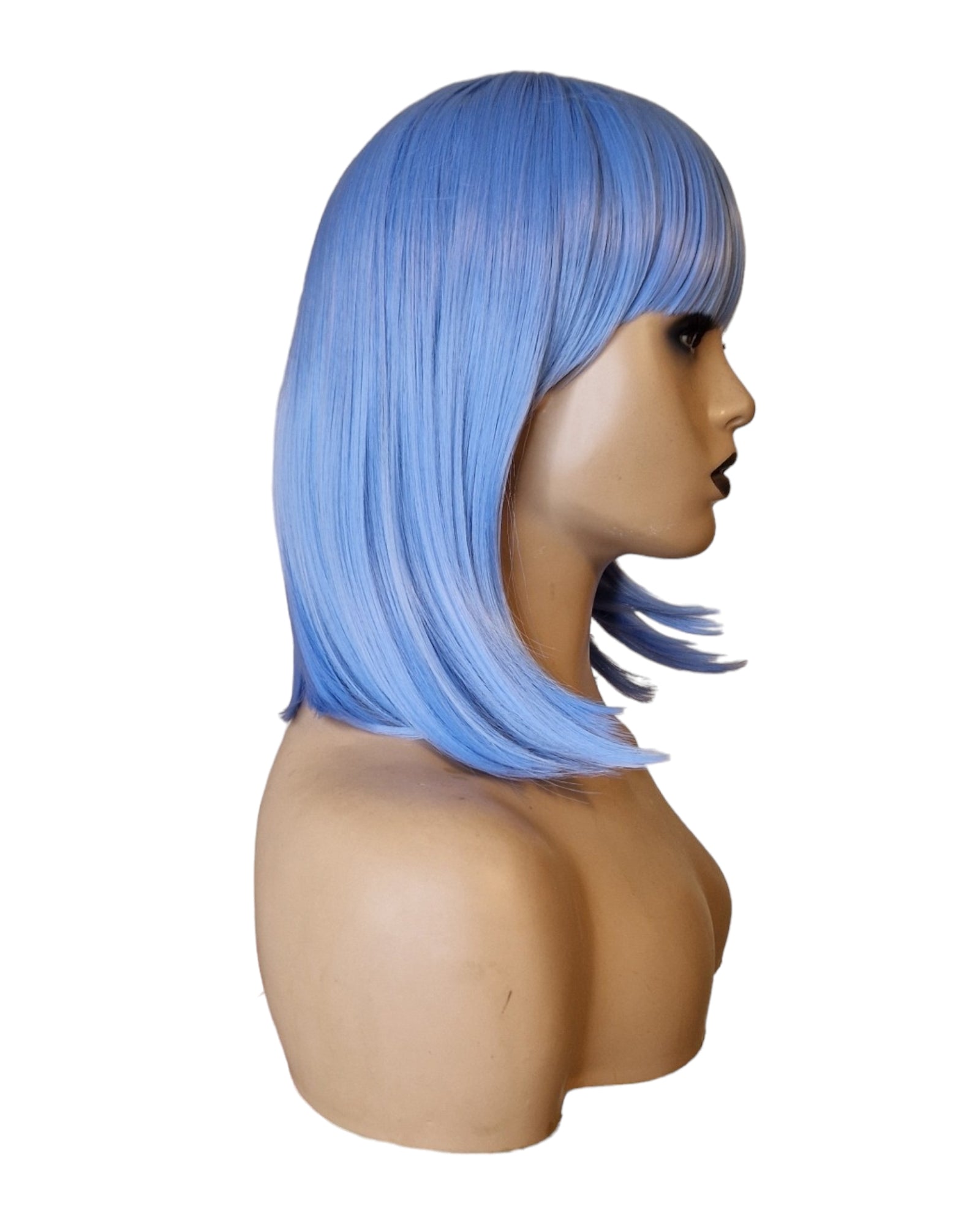 Pastel Blue Bobbed Bob Hairstyle Wig. Isla