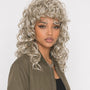 Ash Blonde Curly Shag Mullet Wig.