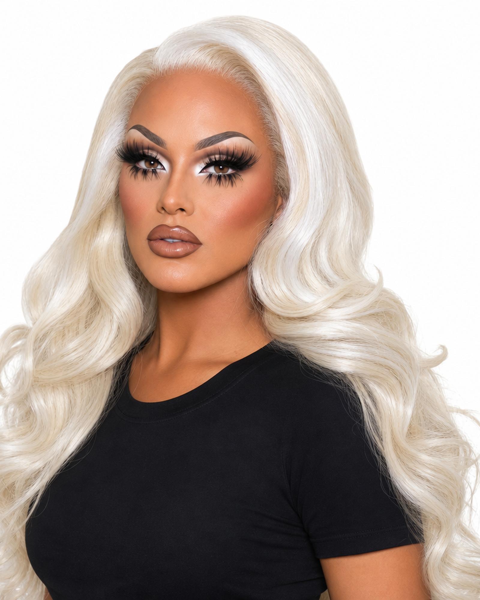 Blonde White Streaked Lace Front Wig.