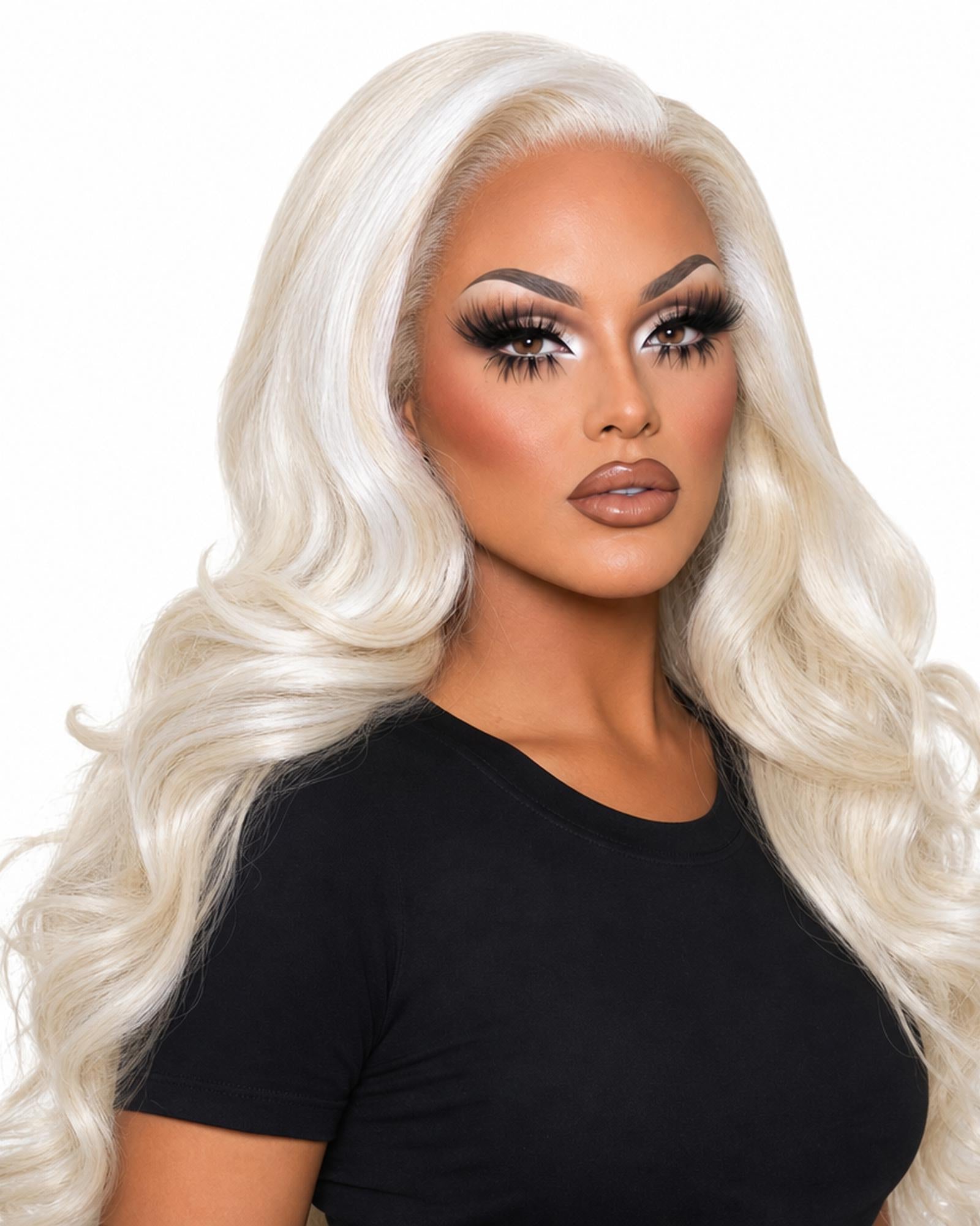 Blonde White Streaked Lace Front Wig.