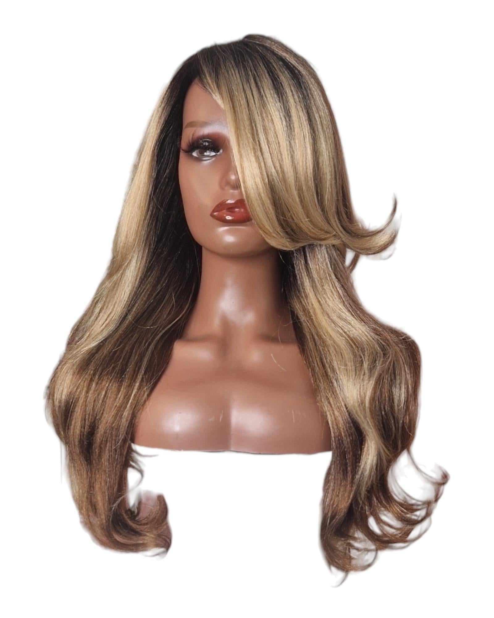 Chocolate Tri Tone Blonde Layered Kimberley Wig.