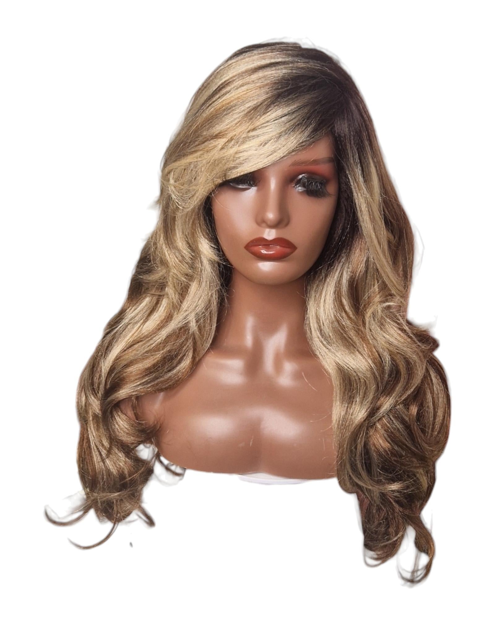Chocolate Tri Tone Blonde Layered Kimberley Wig.