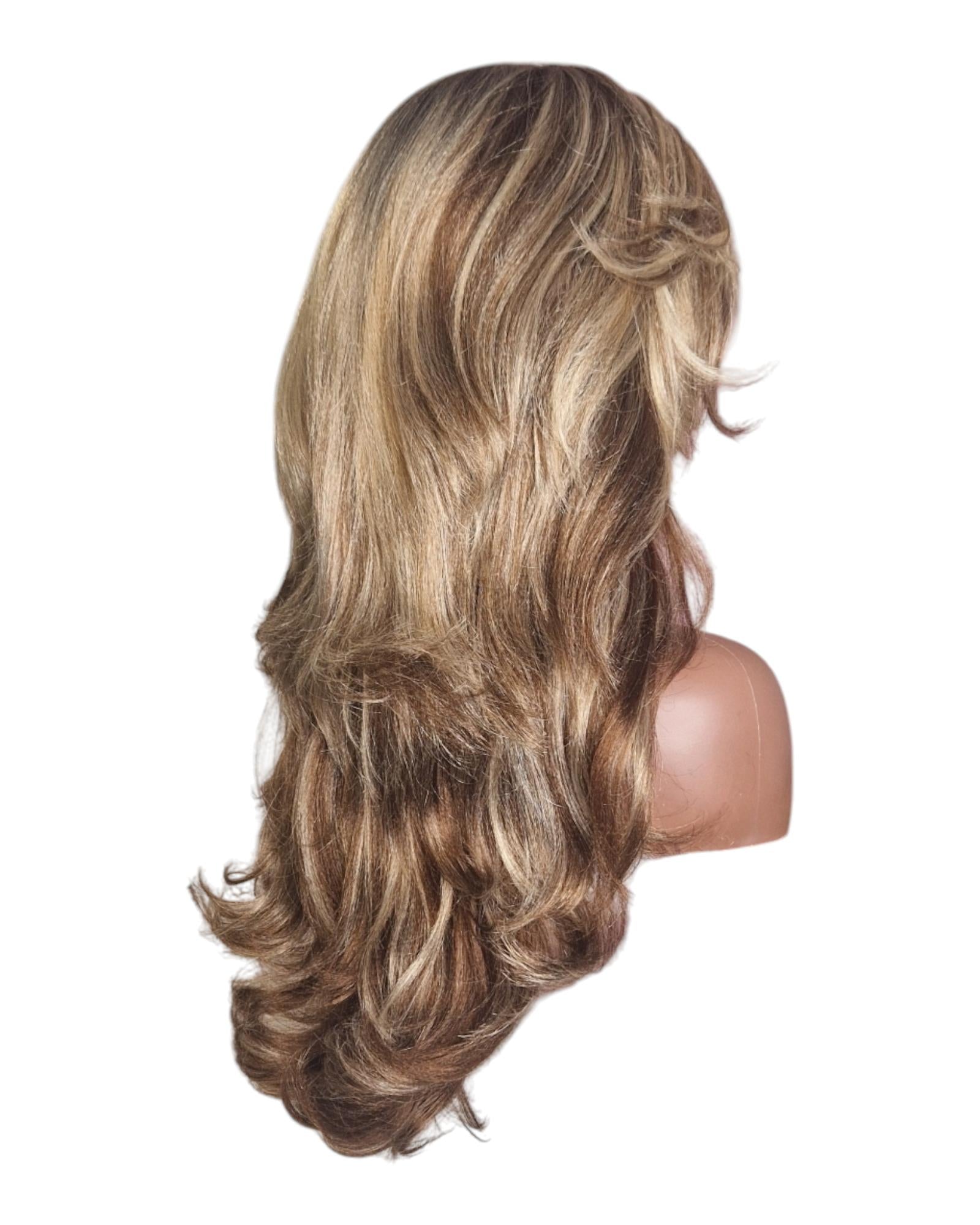 Chocolate Tri Tone Blonde Layered Kimberley Wig.