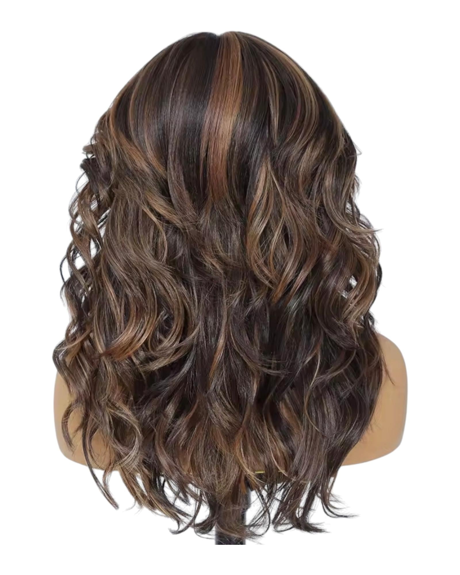 Dark Brown Layered Lace Front Wig. Bari