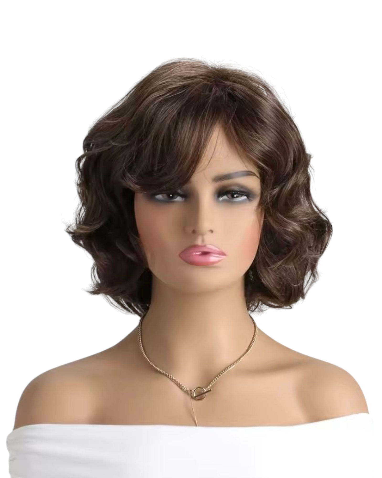 Brown Short Bouncy Bob Wig. Mary