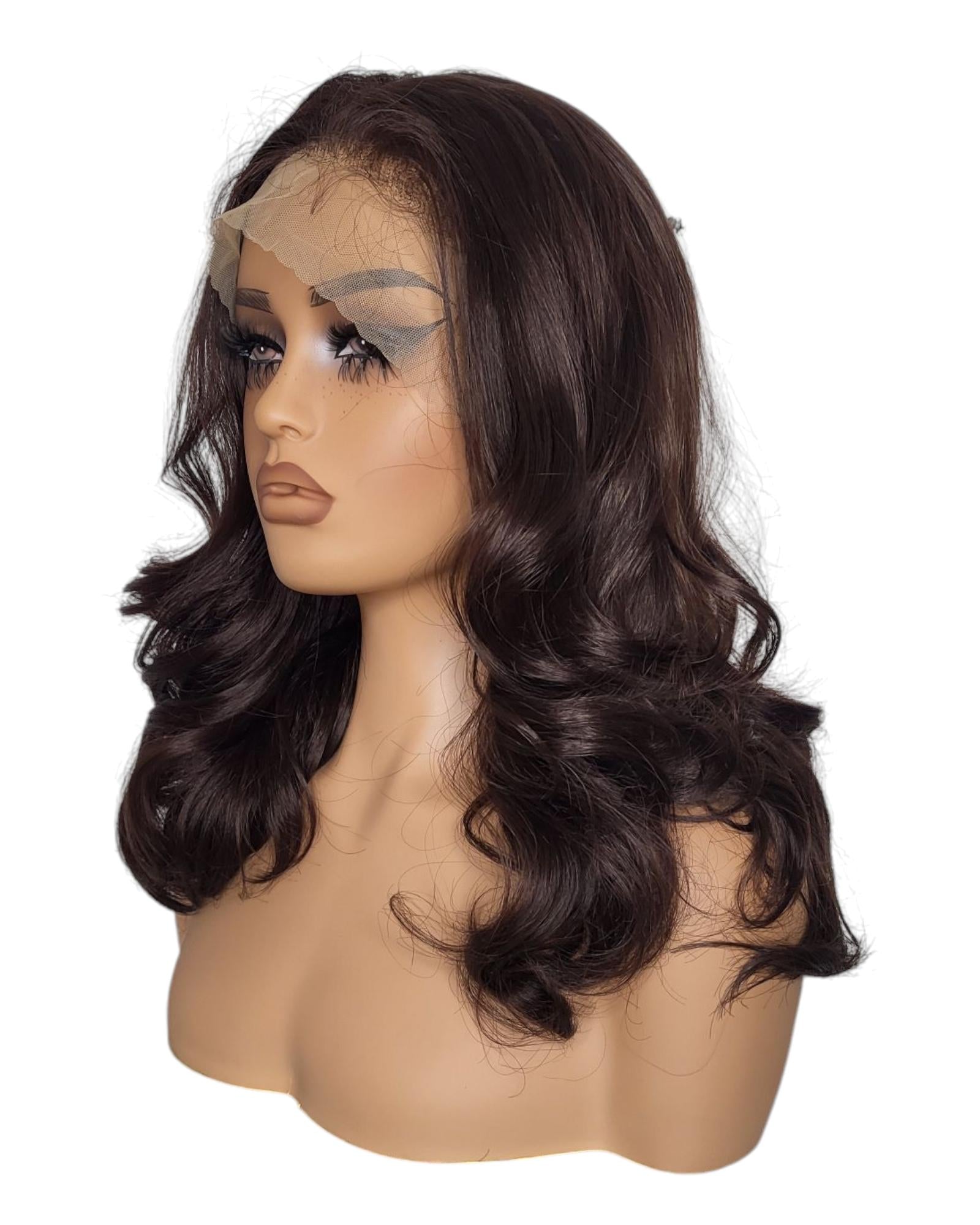 Dark Brown Bouncy Lace Front Wig. Desiree