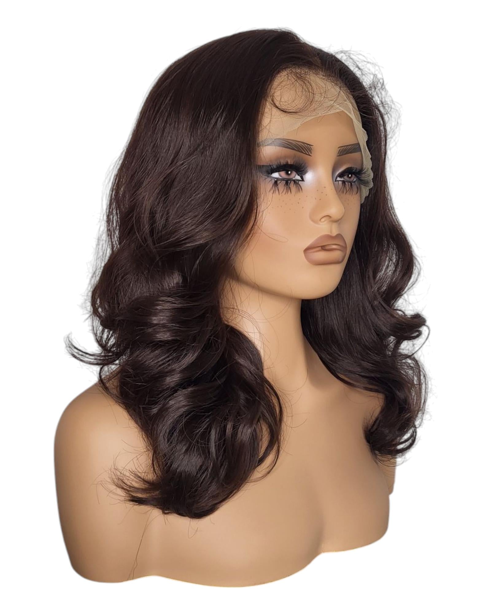 Dark Brown Bouncy Lace Front Wig. Desiree