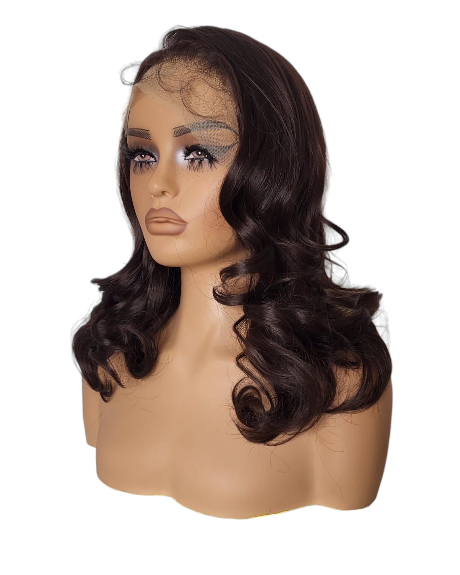 Dark Brown Bouncy Lace Front Wig. Desiree