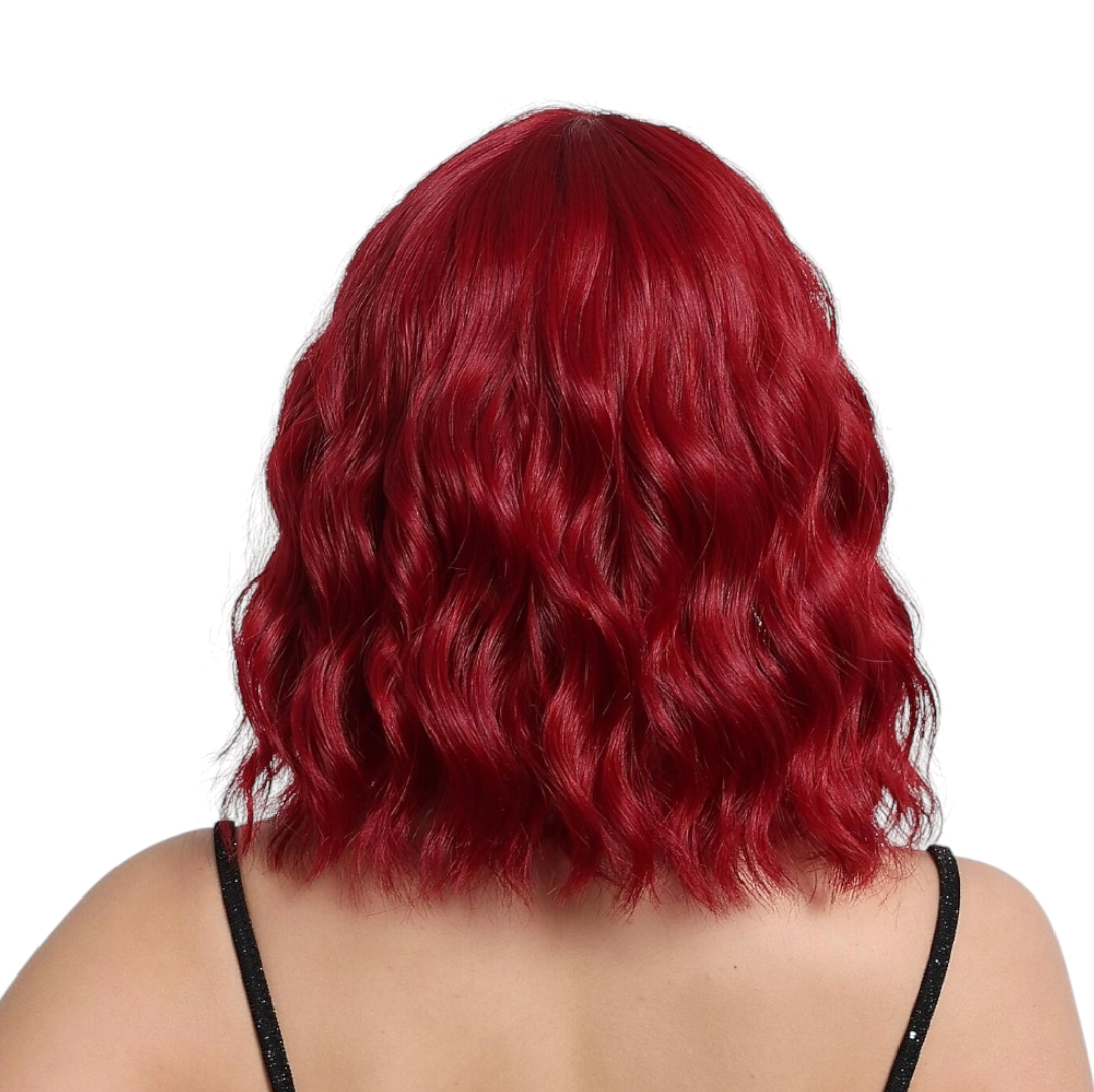 Deep Wine Red Wavy Bob Wig. Bounty
