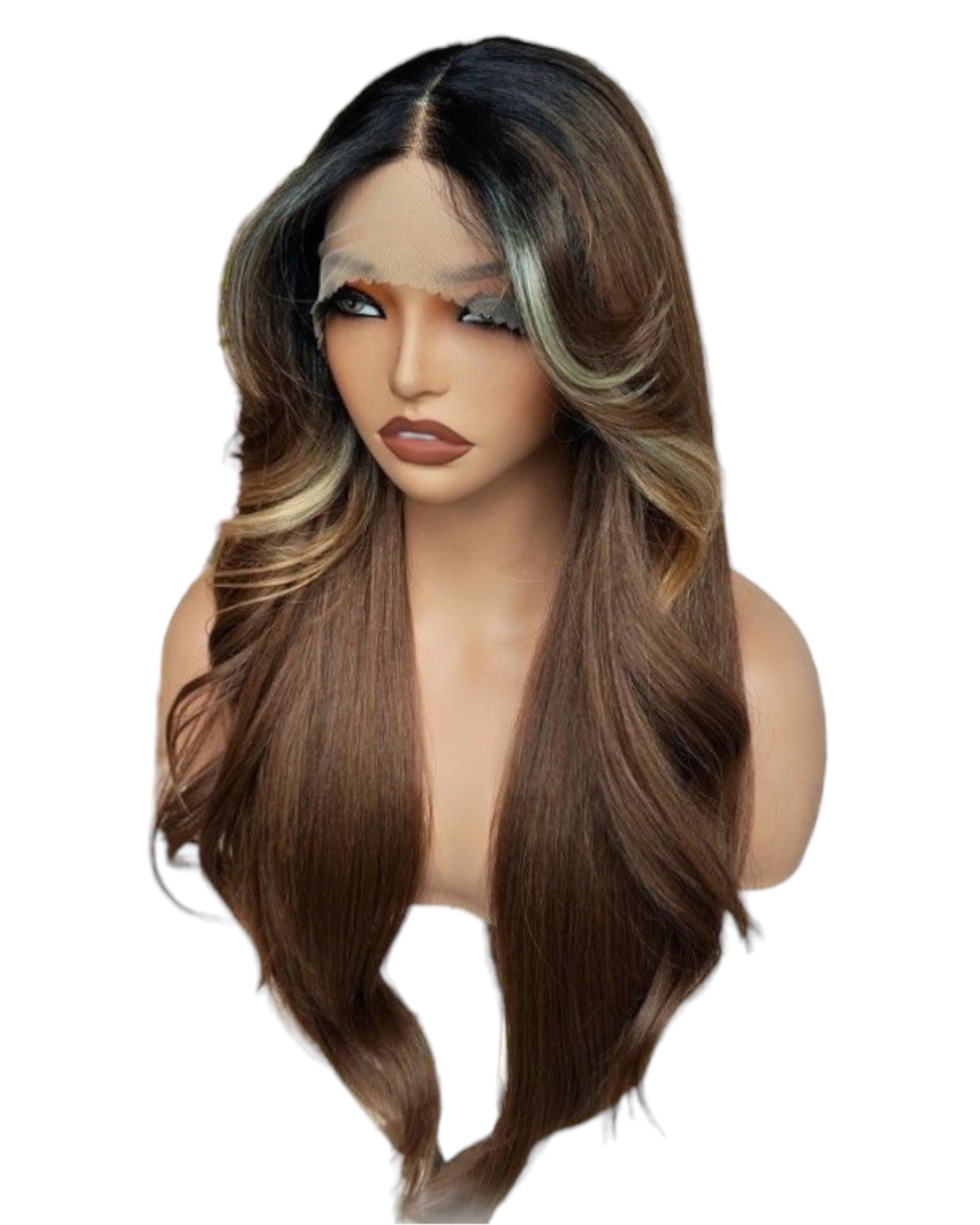 Light Brown Retro Flip T Part Lace Front Wig. Casey