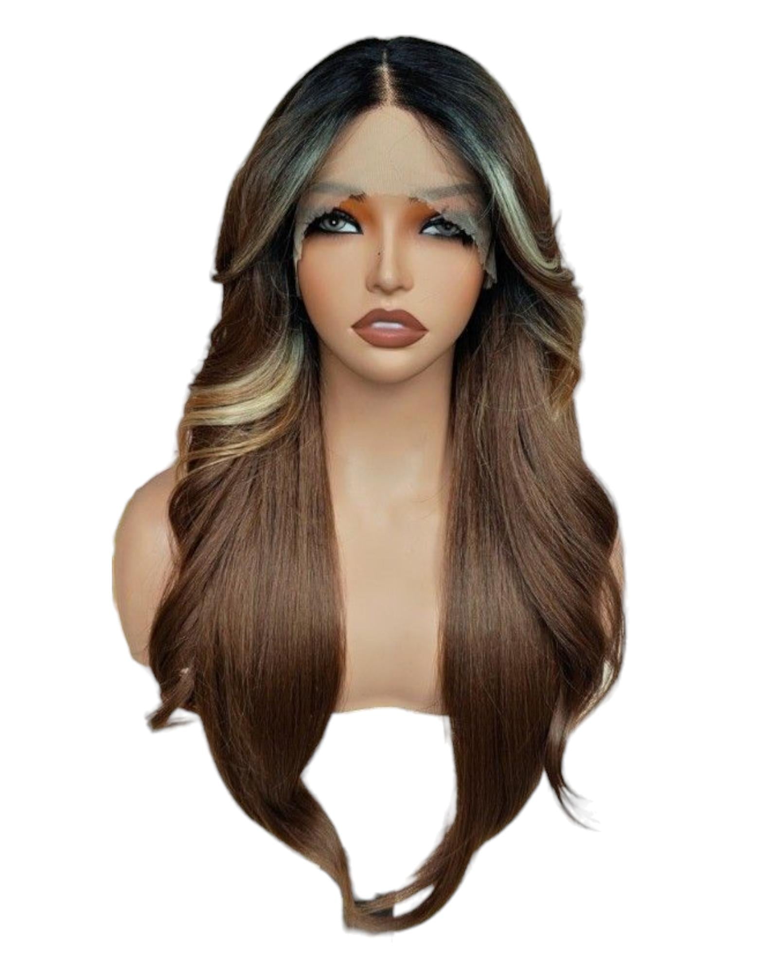 Light Brown Retro Flip T Part Lace Front Wig. Casey