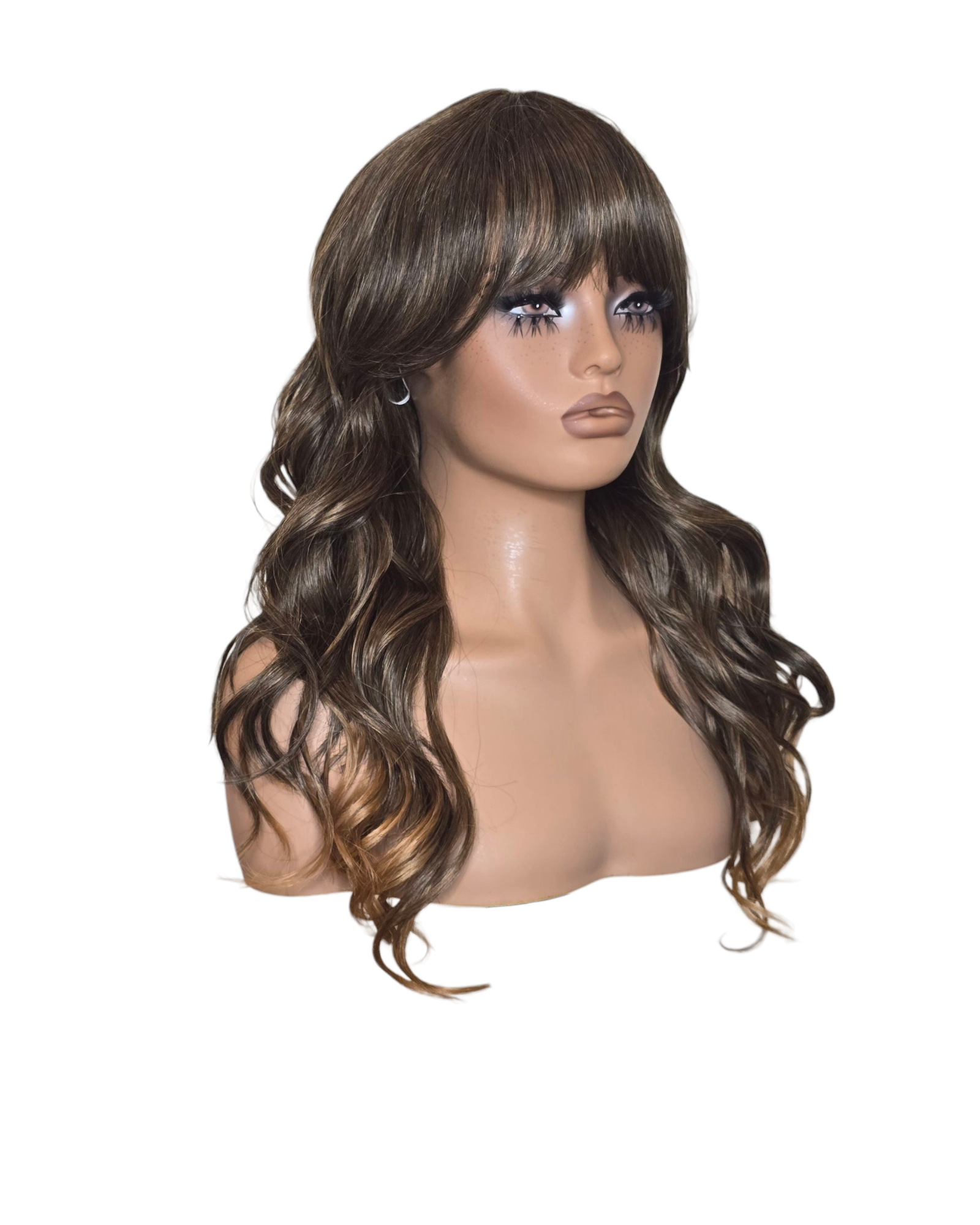 Mid Brown Long Wavy Wig. Abigail