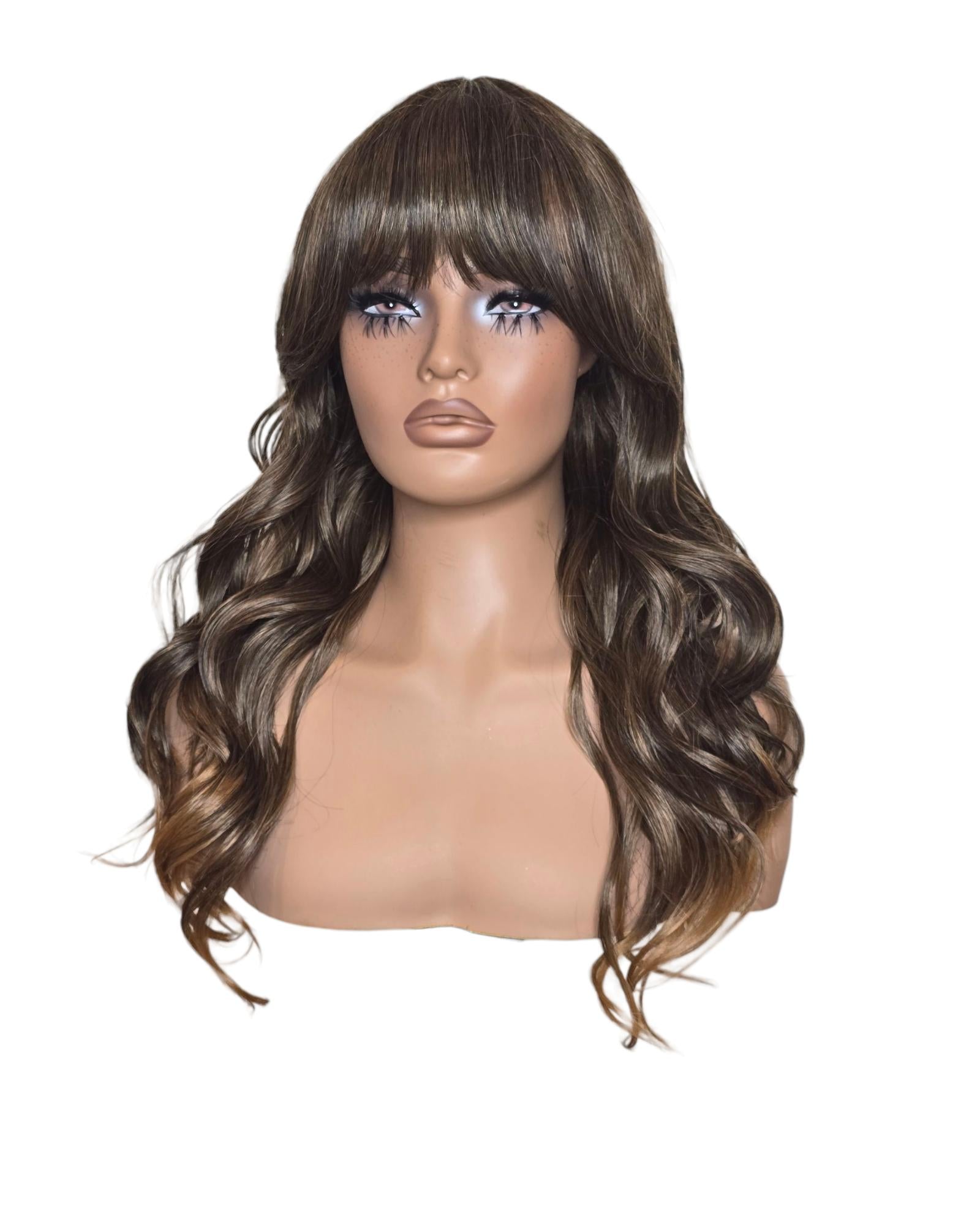 Mid Brown Long Wavy Wig. Abigail