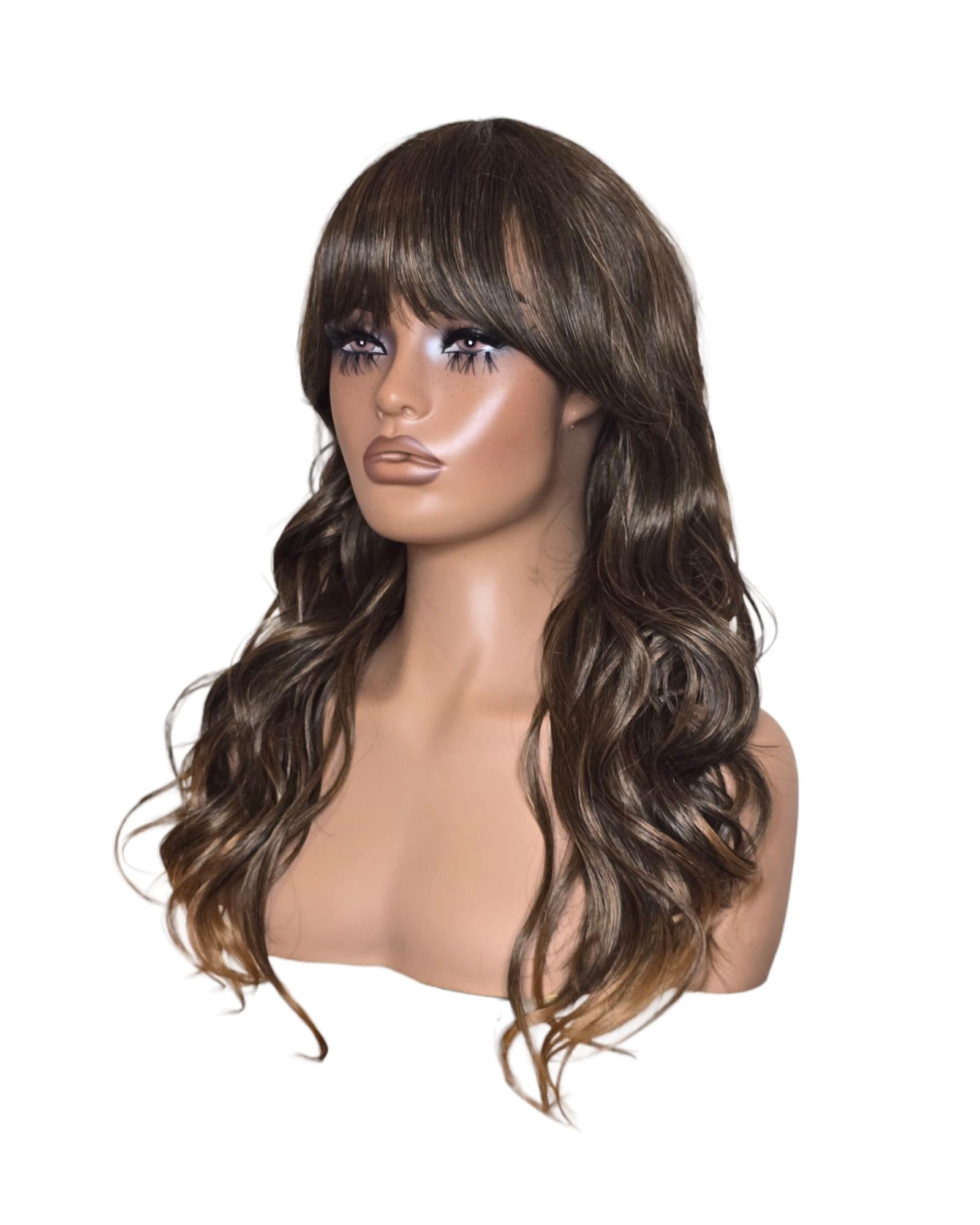 Mid Brown Long Wavy Wig. Abigail